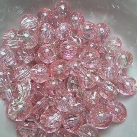 10mm Glass Beads – Crackle Pink