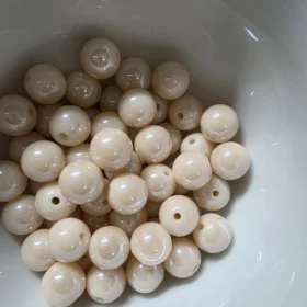 10mm Glass Beads – Opaque Cream Beige