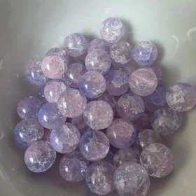10mm Glass Beads – Multi Tone Crackle Purple Pink