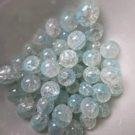 10mm Glass Beads – Crackle Sky Blue