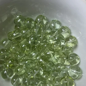 10mm Glass Beads – Clear Green Crystal