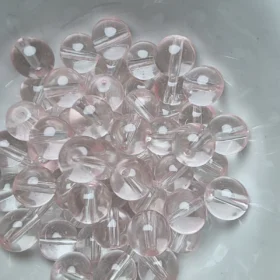 10mm Glass Beads – Clear Pink Crystal