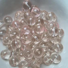 10mm Glass Beads – Clear Pink Crystal