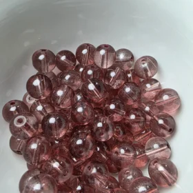 10mm Glass Beads – Clear Plum Purple   Crystal