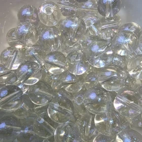 10mm Glass Beads – Clear White With Galaxy