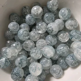 10mm Glass Beads – Crackle Blue