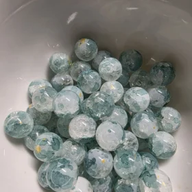 10mm Glass Beads – Crackle Blue