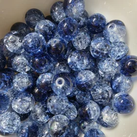 10mm Glass Beads – Crackle Deep Blue