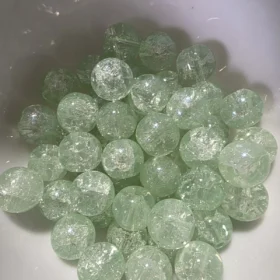 10mm Glass Beads – Crackle Green