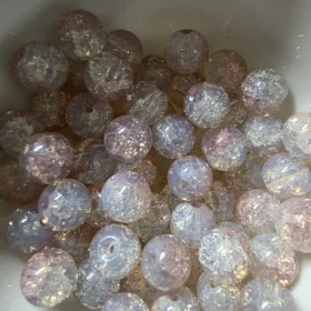 10mm Glass Beads – Crackle Milky Orange