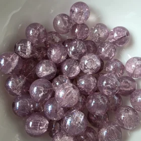 10mm Glass Beads – Crackle Taro Purple