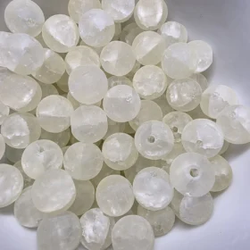 10mm Glass Beads – Frosted Yellow