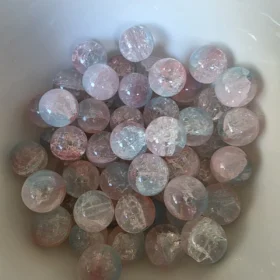 10mm Glass Beads – Multi Tone Crackle Blue Pink