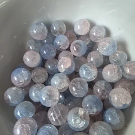 10mm Glass Beads – Multi Tone Crackle Blue Pink