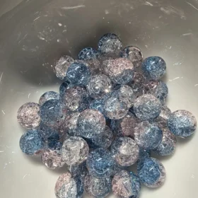 10mm Glass Beads – Multi Tone Crackle Blue Pink