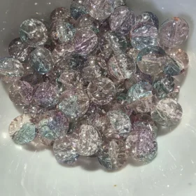 10mm Glass Beads – Multi Tone Crackle Blue Purple