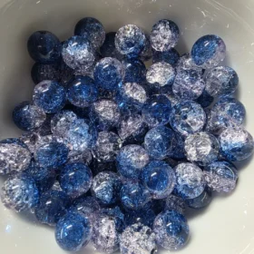 10mm Glass Beads – Multi Tone Crackle Blue Purple