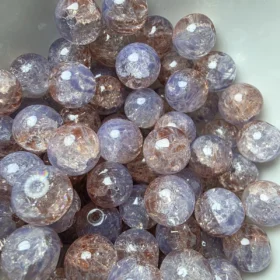 10mm Glass Beads – Multi Tone Crackle Brown Purple