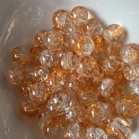 10mm Glass Beads – Multi Tone Crackle Light Orange White