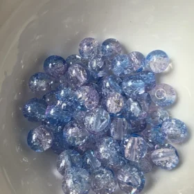 10mm Glass Beads – Multi Tone Crackle Blue Purple
