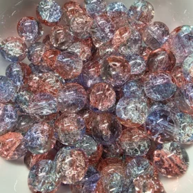 10mm Glass Beads – Multi Tone Crackle Pink Blue Green