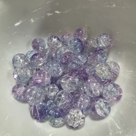 10mm Glass Beads – Multi Tone Crackle Purple Blue