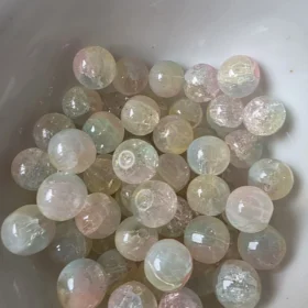10mm Glass Beads – Multi Tone Crackle Yellow Pink Blue