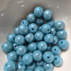 10mm Glass Beads – Opaque Blue