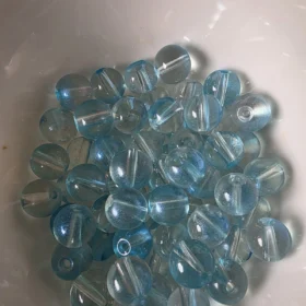 10mm Glass Beads – Clear Blue