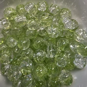 10mm Glass Beads – Multi Tone Crackle Green