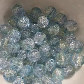 10mm Glass Beads – Multi Tone Crackle Blue Green