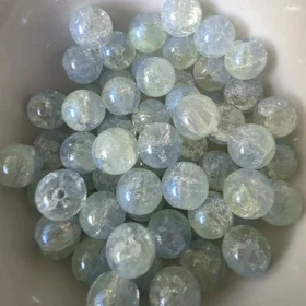 10mm Glass Beads – Crackle Blue