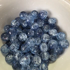 10mm Glass Beads – Crackle Blue
