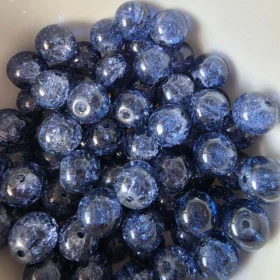 10mm Glass Beads – Crackle Dark Blue