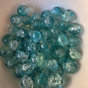 10mm Glass Beads – Crackle Green