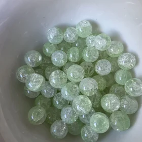 10mm Glass Beads – Crackle Green