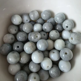 10mm Glass Beads – Opaque Grey