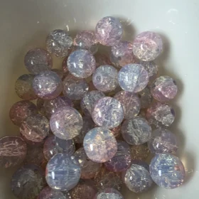 10mm Glass Beads – Crackle Milky Pink