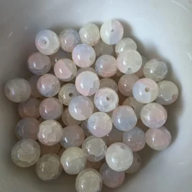 10mm Glass Beads – Crackle Pink Yellow Blue