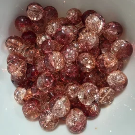 10mm Glass Beads – Multi Tone Crackle Red Yellow