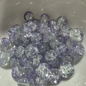 10mm Glass Beads – Crackle Purple