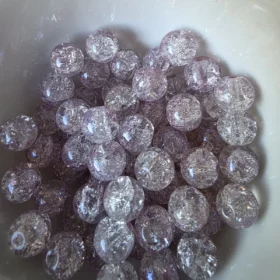 10mm Glass Beads – Crackle Purple
