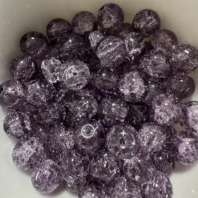 10mm Glass Beads – Crackle Purple