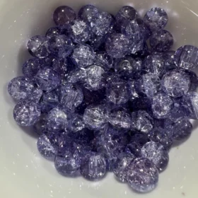 10mm Glass Beads – Crackle Purple
