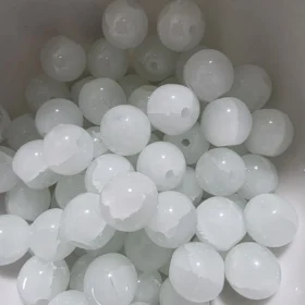 10mm Glass Beads – Crackle White
