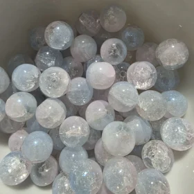 10mm Glass Beads – Crackle White