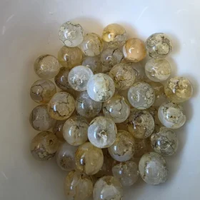 10mm Glass Beads – Crackle Yellow