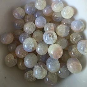 10mm Glass Beads – Crackle Yellow Blue Orange