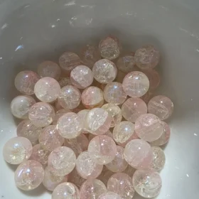10mm Glass Beads – Crackle Yellow Orange