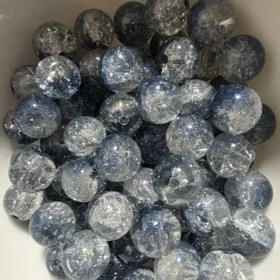 10mm Glass Beads – Multi Tone Crackle Blue